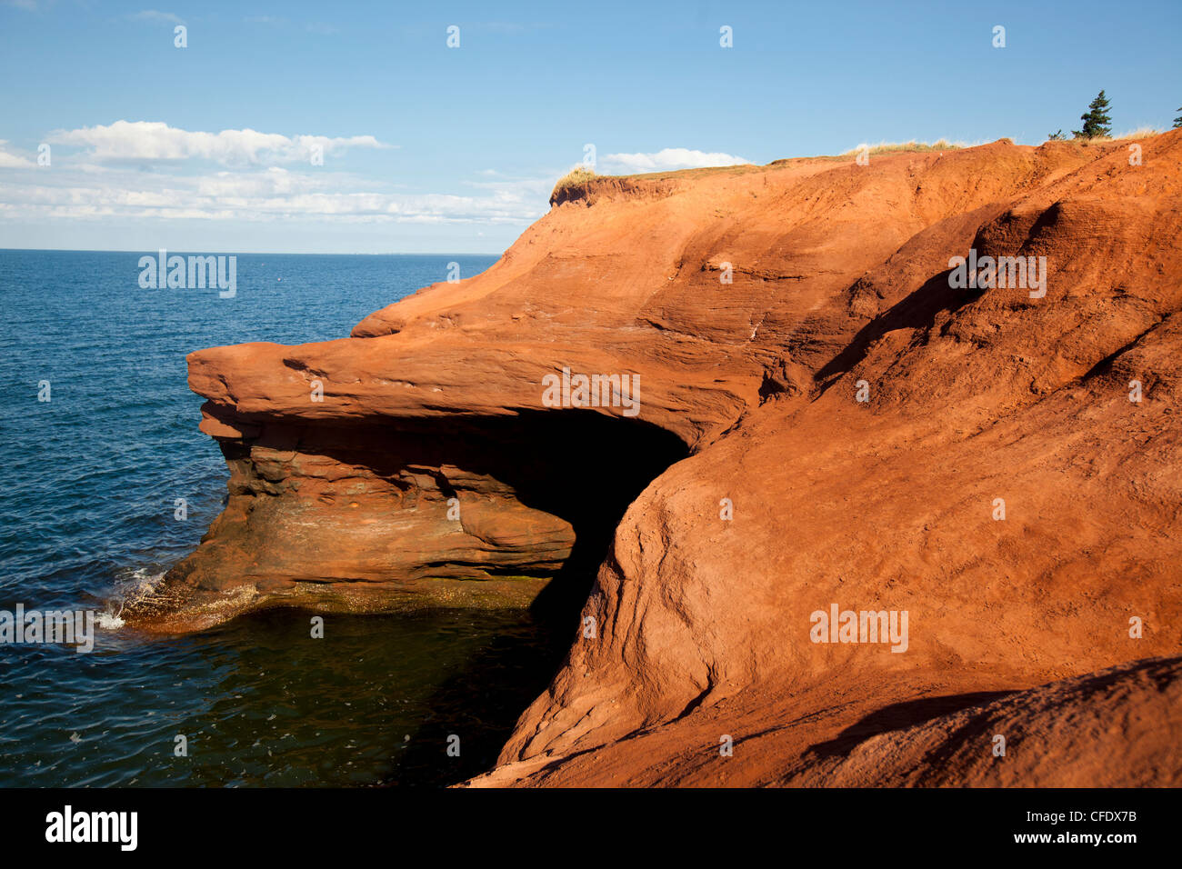 Sandsteinfelsen, Seacow Kopf, Prince Edward Island, Canada Stockfoto