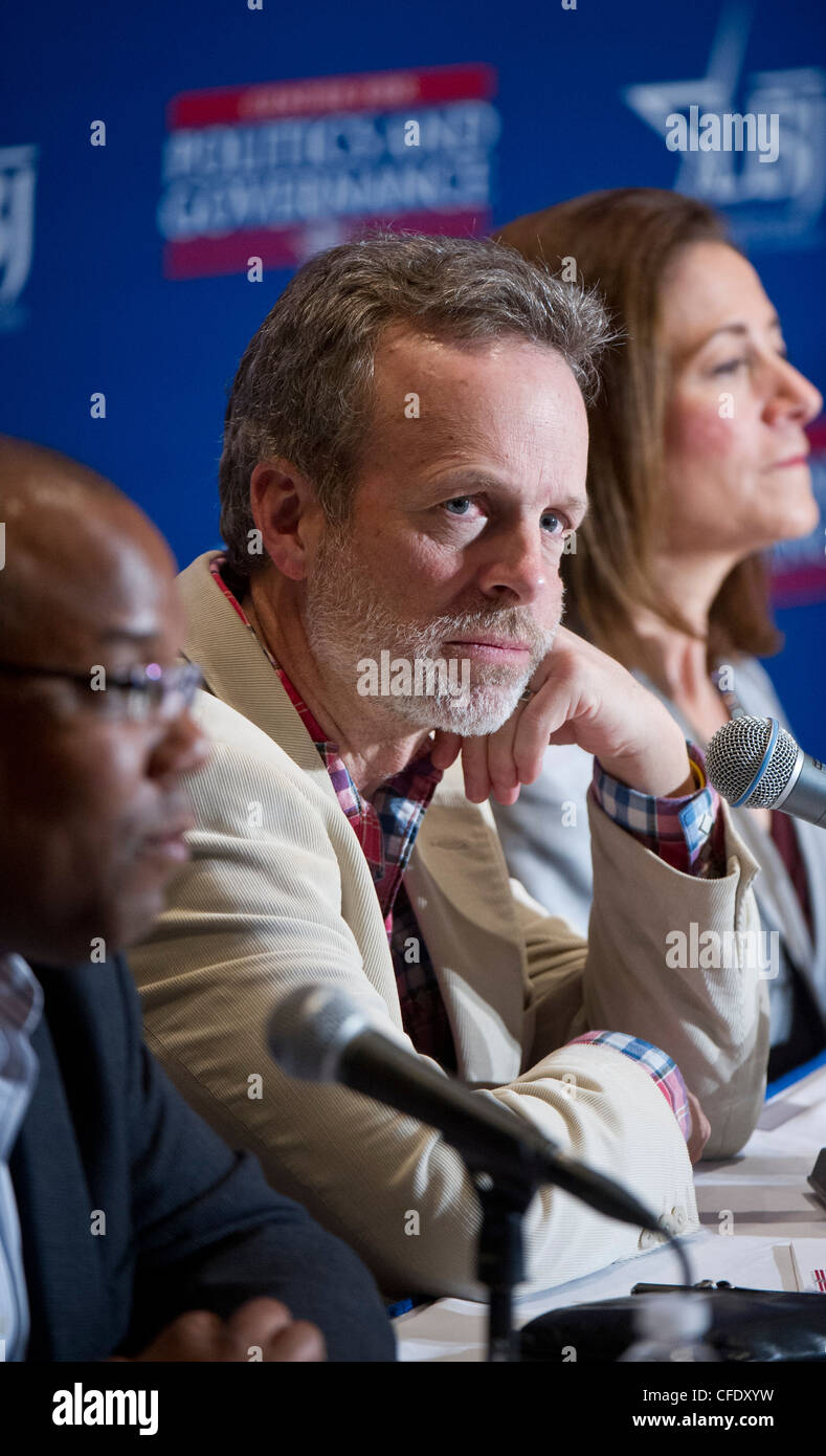 Mark McKinnon, ein ehemaliger politischer Berater von US-Präsident George W. Bush, bespricht die Amerikaner wählen Initiative in Austin Stockfoto