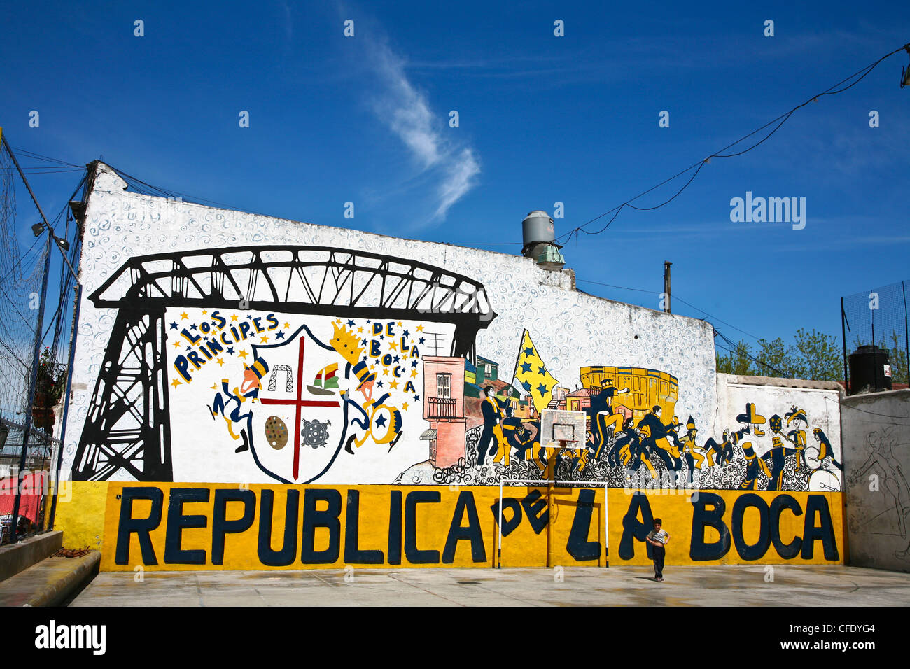 Kulissen La Boca eine Nachbarschaft oder Barrio von der argentinischen Hauptstadt Buenos Aires Stockfoto