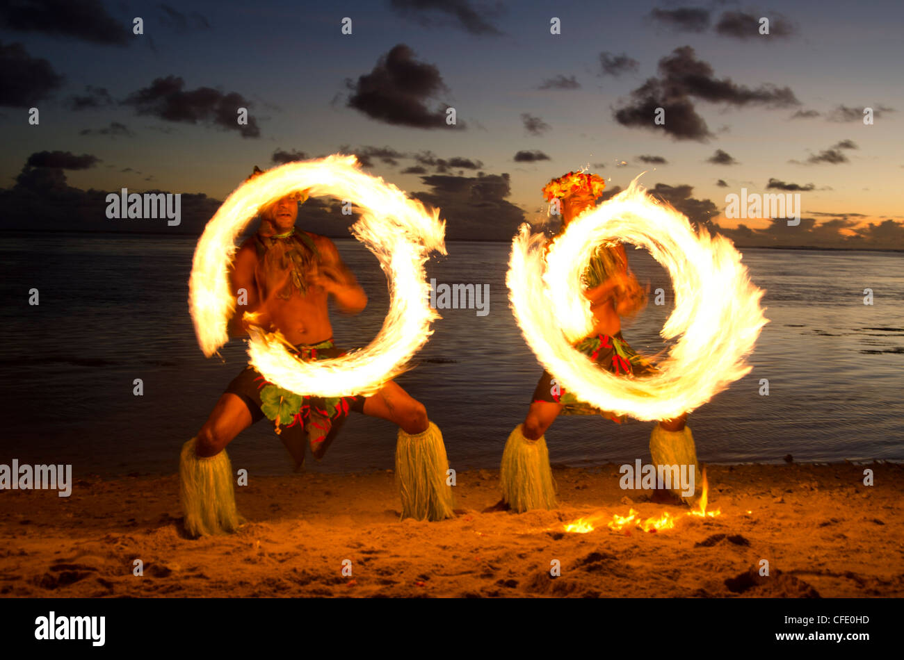 Feuer, Tanz, Viti Levu, Fidschi, Melanesien, Ozeanien, Pazifik-Inseln, Pazifik Stockfoto