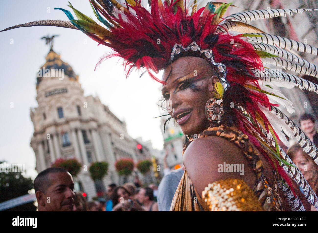 Gay Pride 2009, Metropolis Gebäude, Madrid, Spanien, Europa Stockfoto