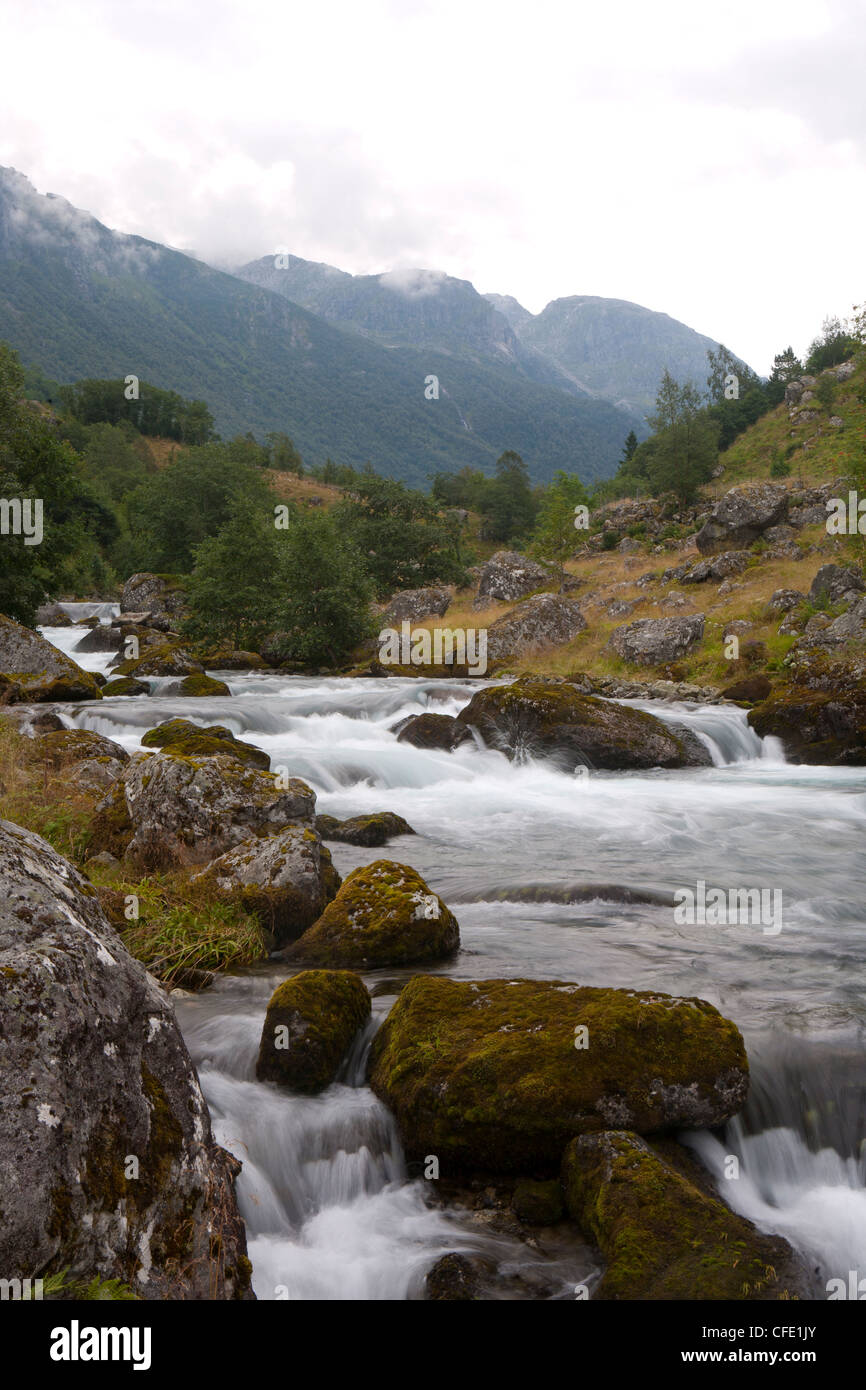 Trek zum Folgefonna Gletscher Folgefonna Nationalpark, Roseland, Hordaland, Norwegen, Skandinavien, Europa Stockfoto