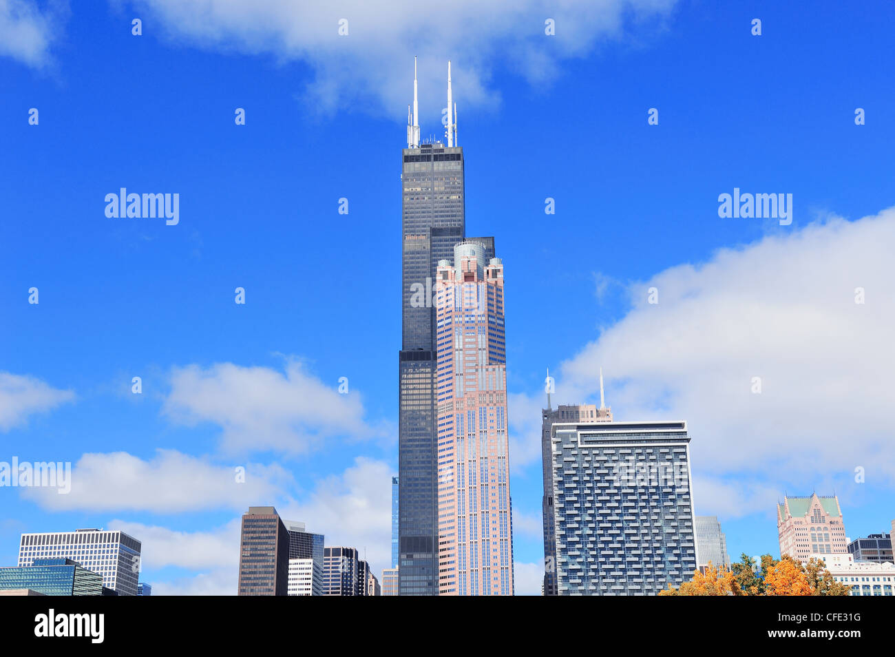 Willis Tower hautnah Stockfoto