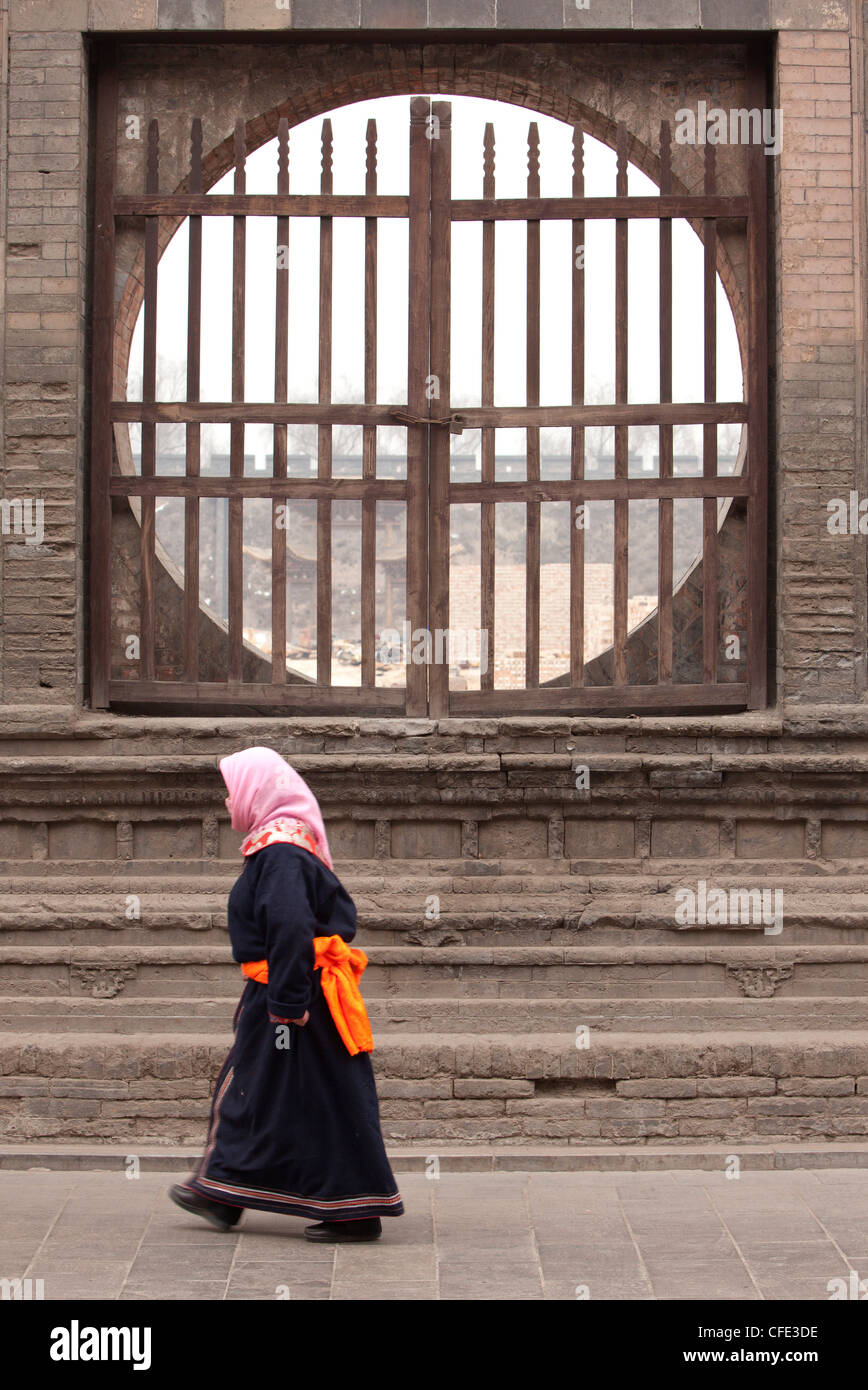 chinesische Minderheit Frau, Pingyao, Altstadt der Qing-Dynastie, Provinz Shanxi, China Stockfoto