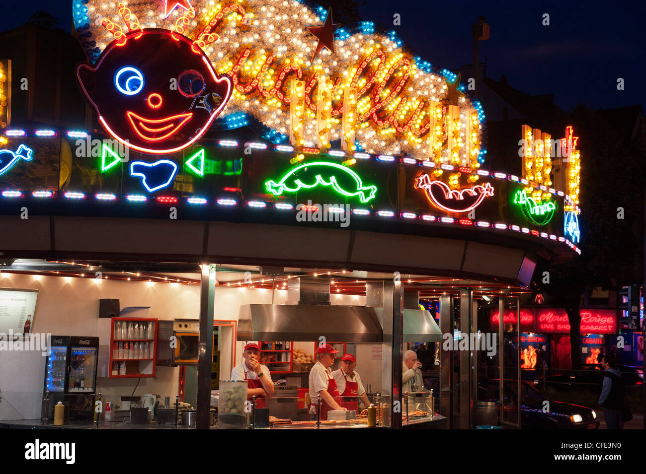 Snack-Stall in Hamburg St. Pauli, Deutschland Stockfoto