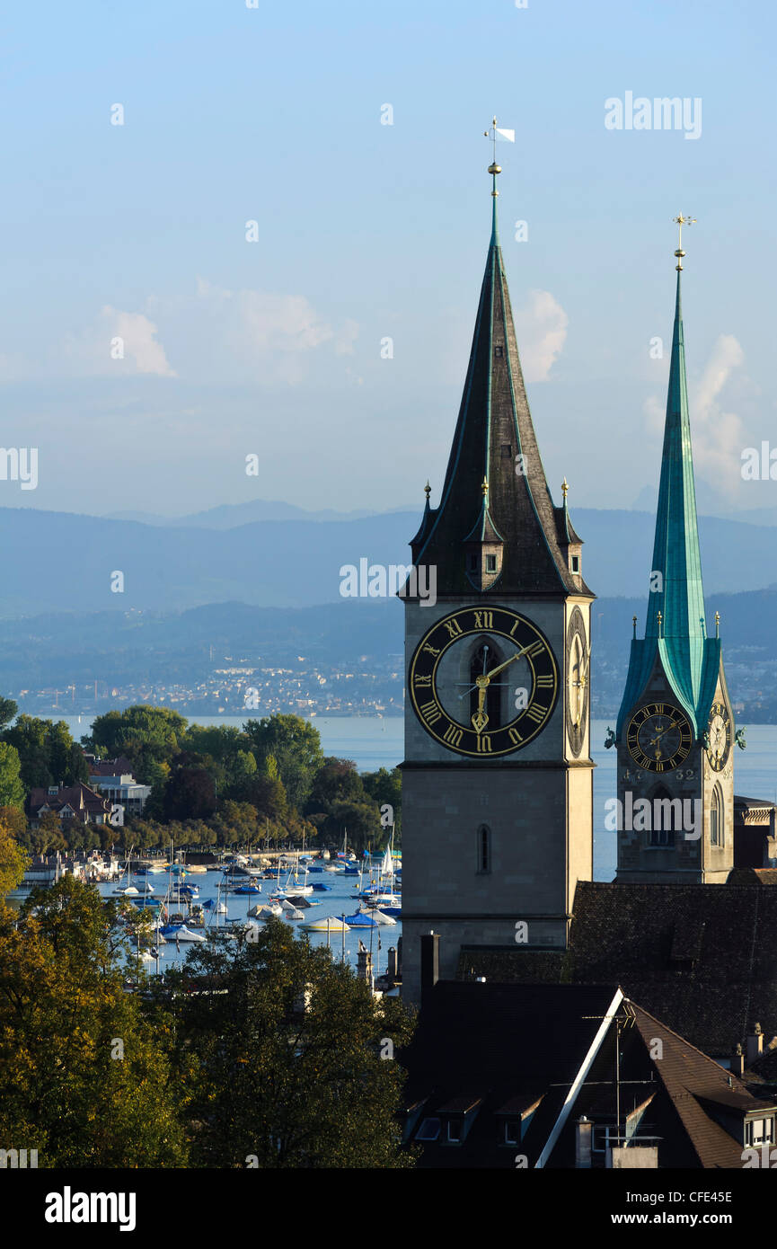 Kirche Fraumünster und St. Peter, Zürich, Schweiz Stockfoto