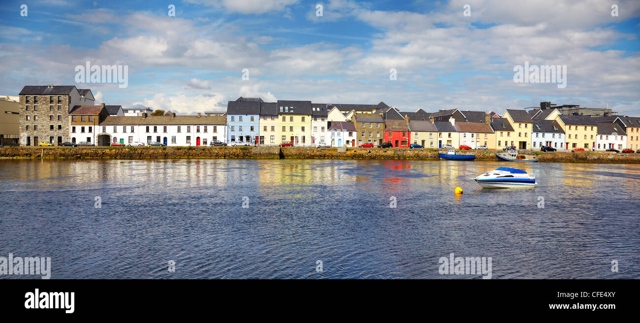 Panorama von der Claddagh in der Stadt Galway, Irland. Stockfoto