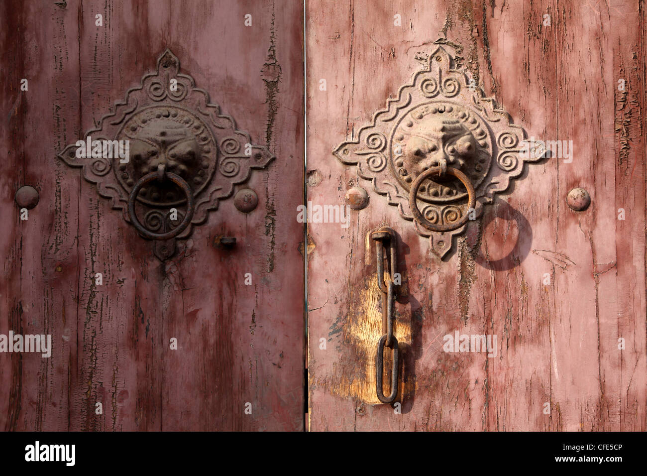 Holz Türgriff, Pingyao, china Stockfoto