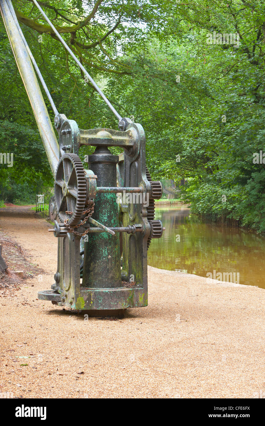 Hebezeuge neben dem Herzog von Bridgewater Kanal in Worsley, England Stockfoto