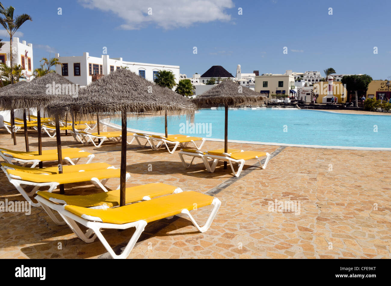 Schwimmbad - Marina Rubicon in Playa Blanca - Lanzarote, Kanarische Inseln Stockfoto