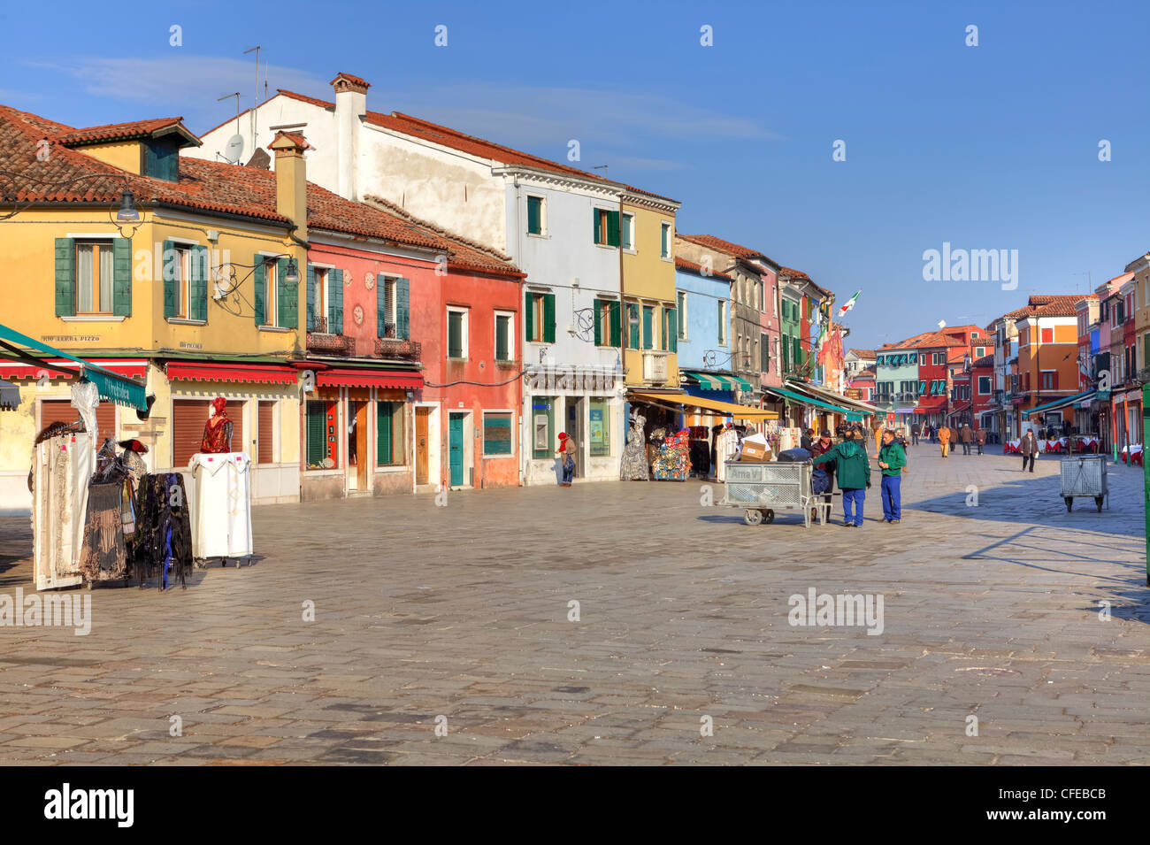 Via Baldassare Galuppi, Burano, Venedig, Veneto, Italien Stockfoto