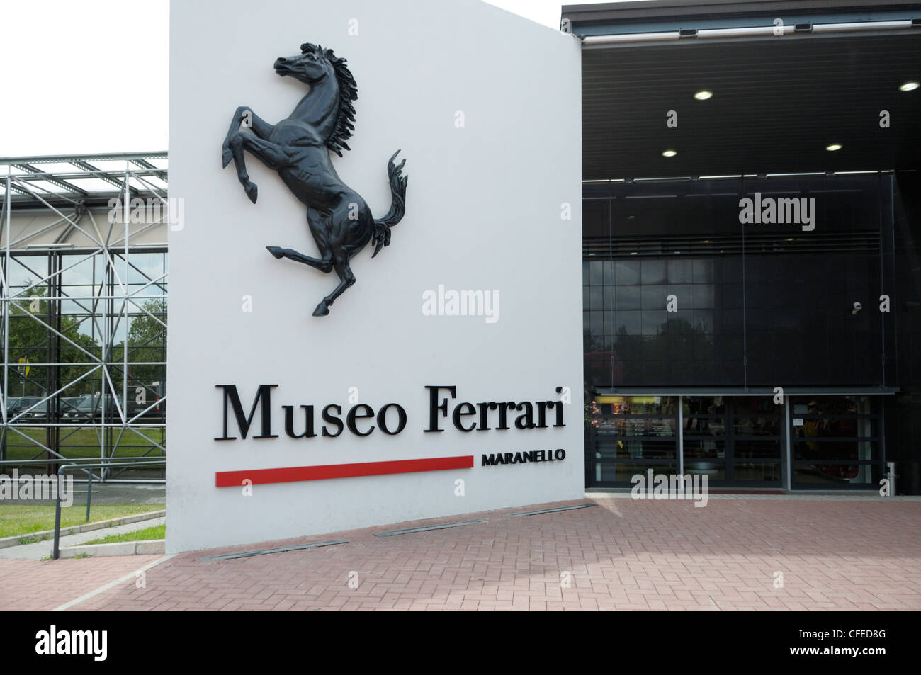 Eintritt in das Ferrari Museum, Maranello, Italien Stockfoto