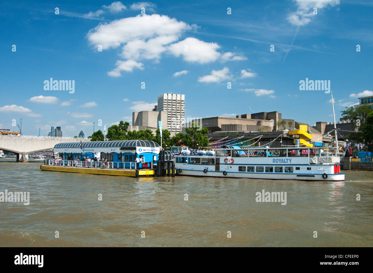 Festival Pier, London South Bank. Stockfoto