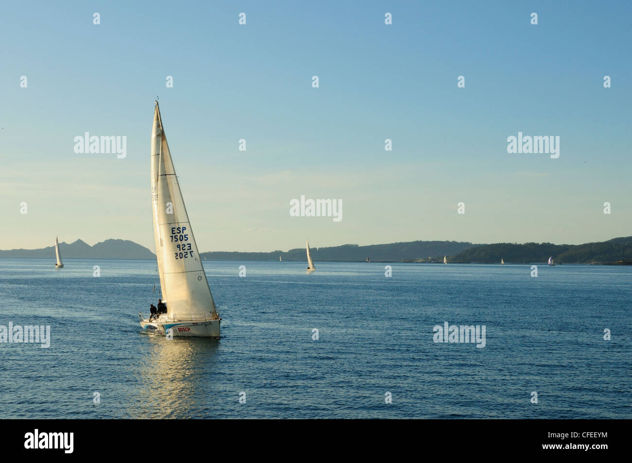 Ria de Vigo. Pontevedra, Galicien, Spanien Stockfoto