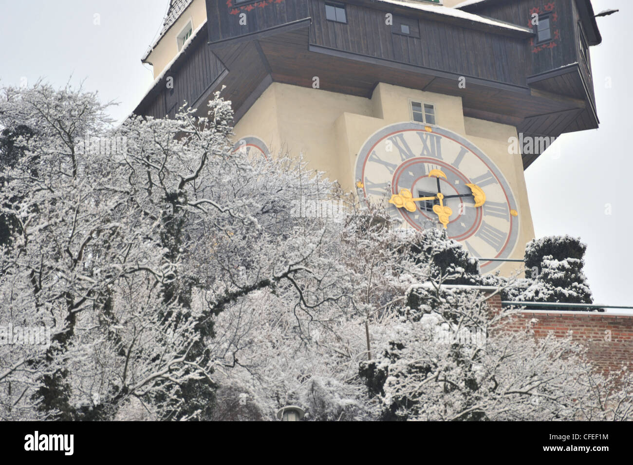 Uhrturm, Schlossberg hill, Graz, Steiermark, Österreich Stockfoto