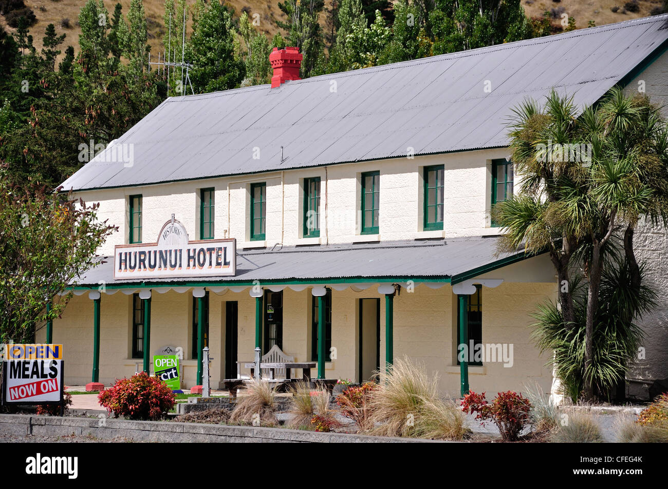 Historische Hurunui Hotel, Hurunui, North Canterbury, Region Canterbury, Südinsel, Neuseeland Stockfoto