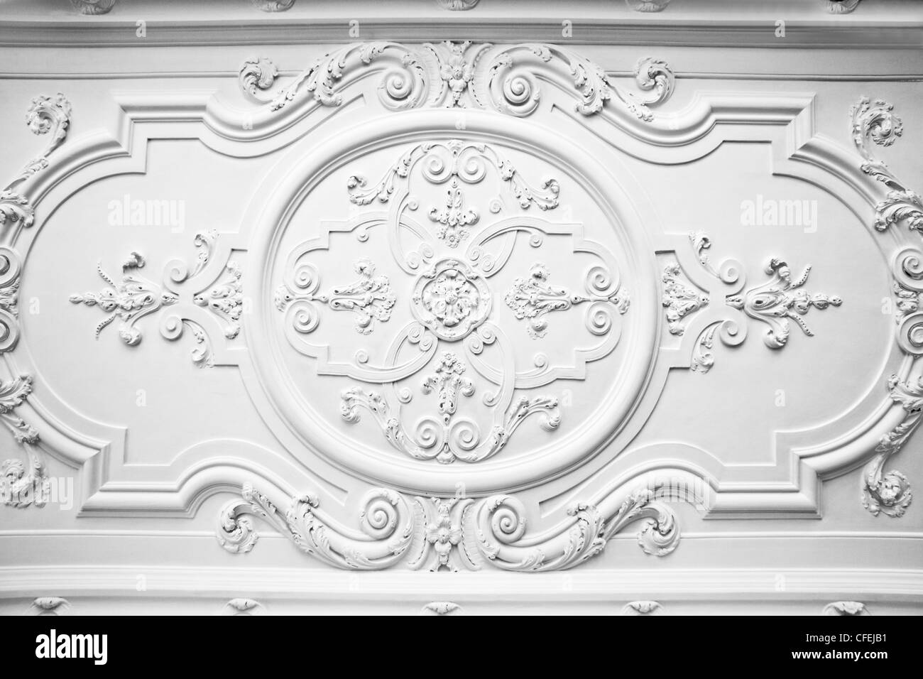 Dekorative Decke in der Hochzeit von Zimmer schloss Duivenvoorde, Voorschoten, Niederlande Stockfoto