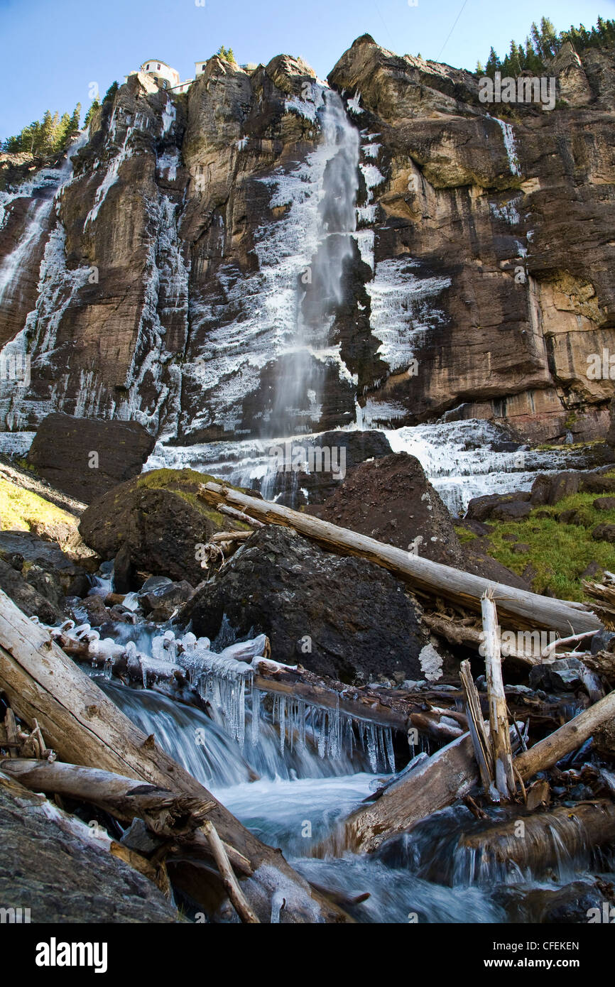Bridal Veil Falls in der Nähe von Telluride, Colorado. Stockfoto
