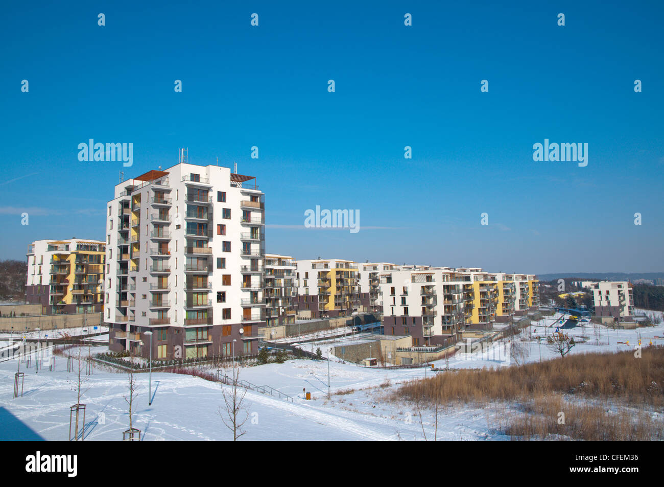 Neue Wohnbebauung Blöcke Jarov Bezirk Prag Tschechische Republik Europa Stockfoto
