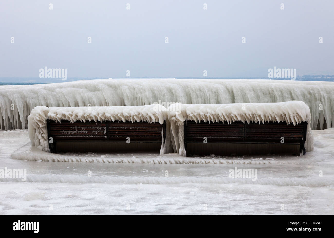 Europas erste Schnee in der Schweiz Stockfoto