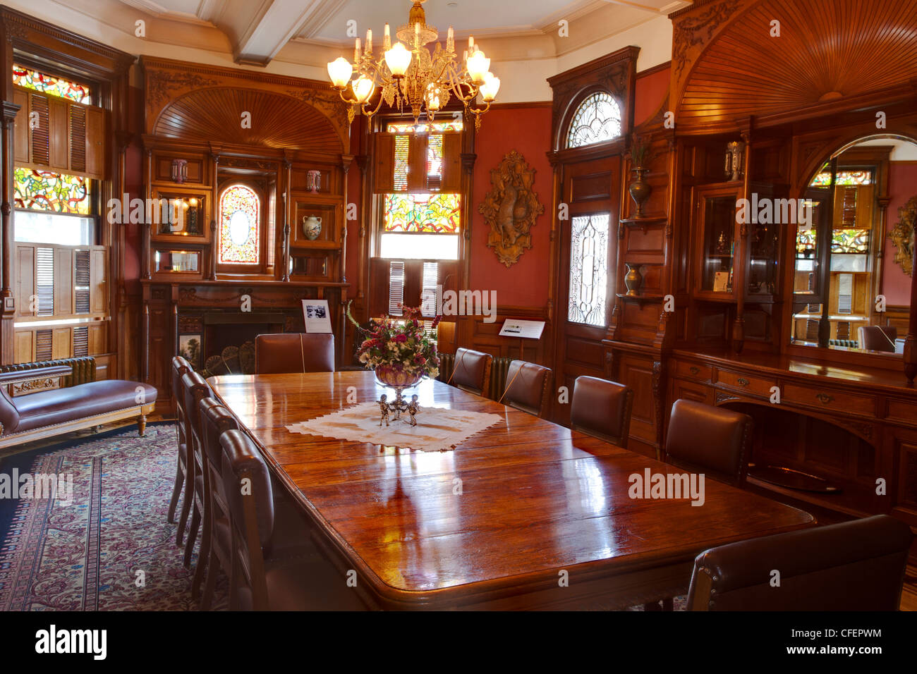 Innenraum von Craigdarroch Castle gebaut für Robert Dunsmuir-Victoria, British Columbia, Kanada. Stockfoto