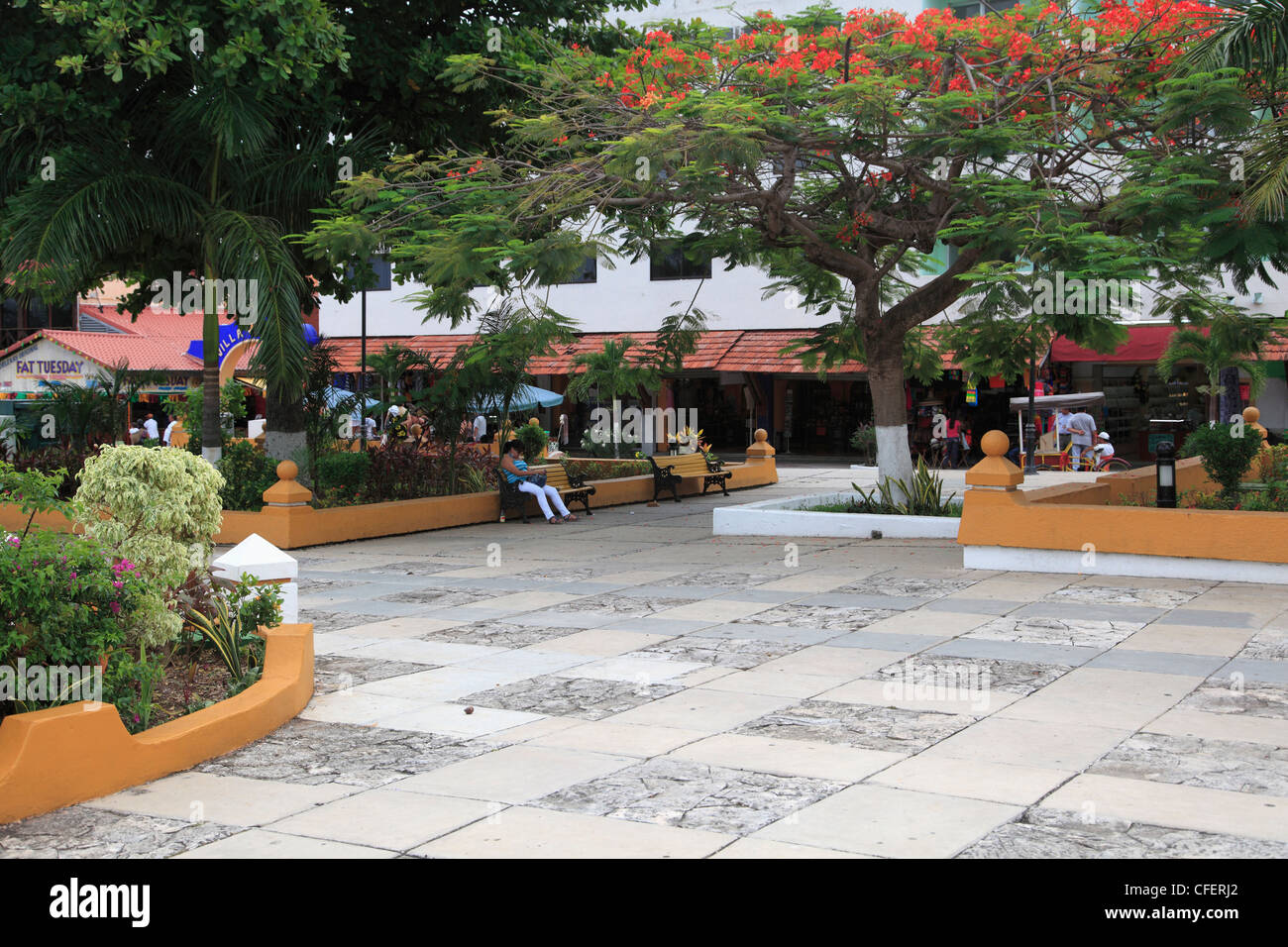 Hauptplatz, San Miguel de Cozumel, die Insel Cozumel, Isla de Cozumel, Quintana Roo, Mexiko, Karibik Stockfoto