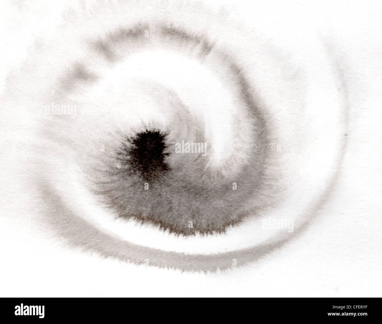 schwarze und weiße Aquarell Hintergrund Spirale Stockfoto
