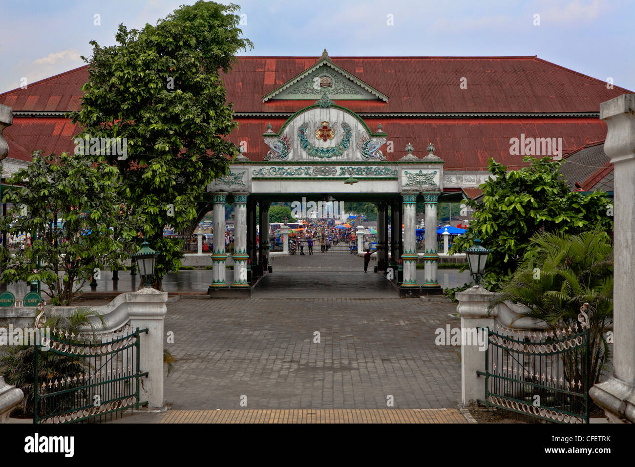 Im Hof des königlichen Palastes in Yogyakarta, Java, Jogyakarta, Südasien, Indonesien Stockfoto
