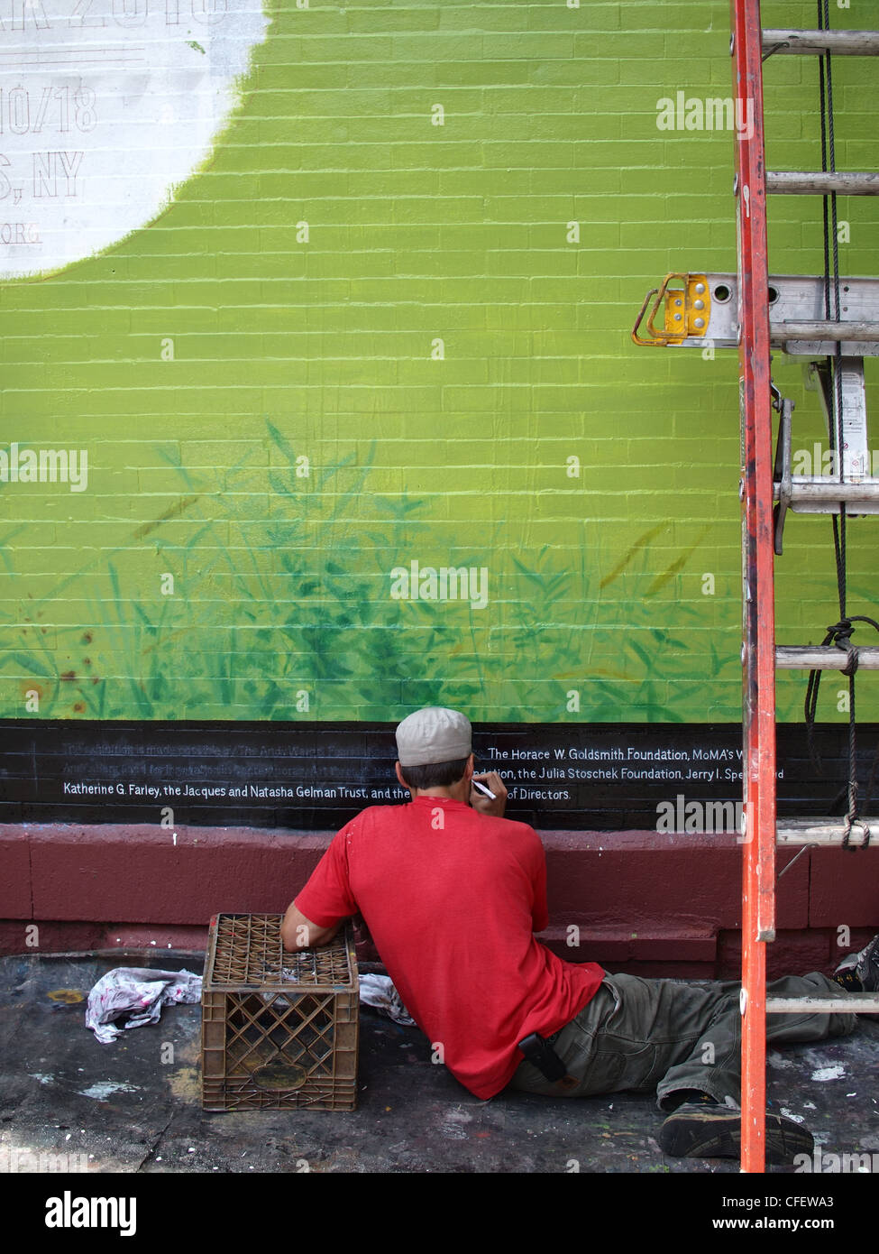 Malen eine Wand Werbung, Brooklyn, New York Stockfoto