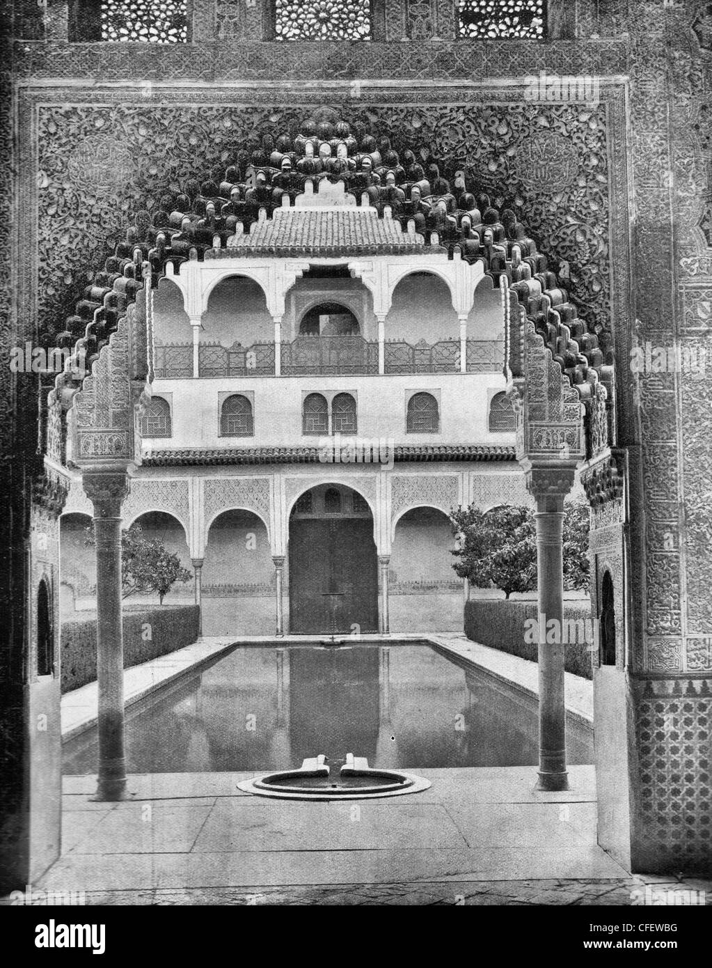 Gericht von Myrten, Alhambra, Spanien, ca. 1894 Stockfoto