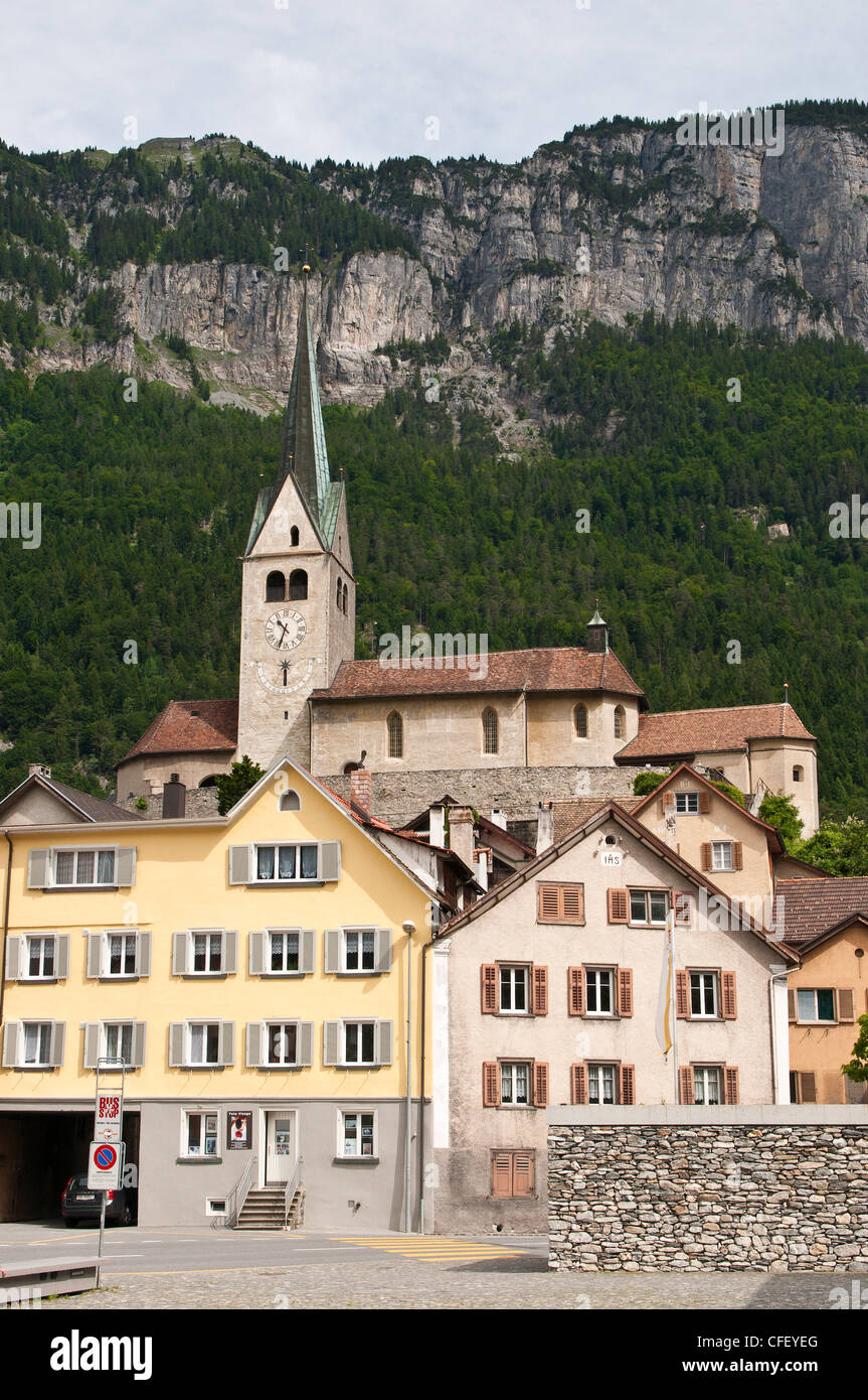 Dorfszenen in Domat/Ems, Graubünden Kanton, Schweiz, Europa Stockfoto