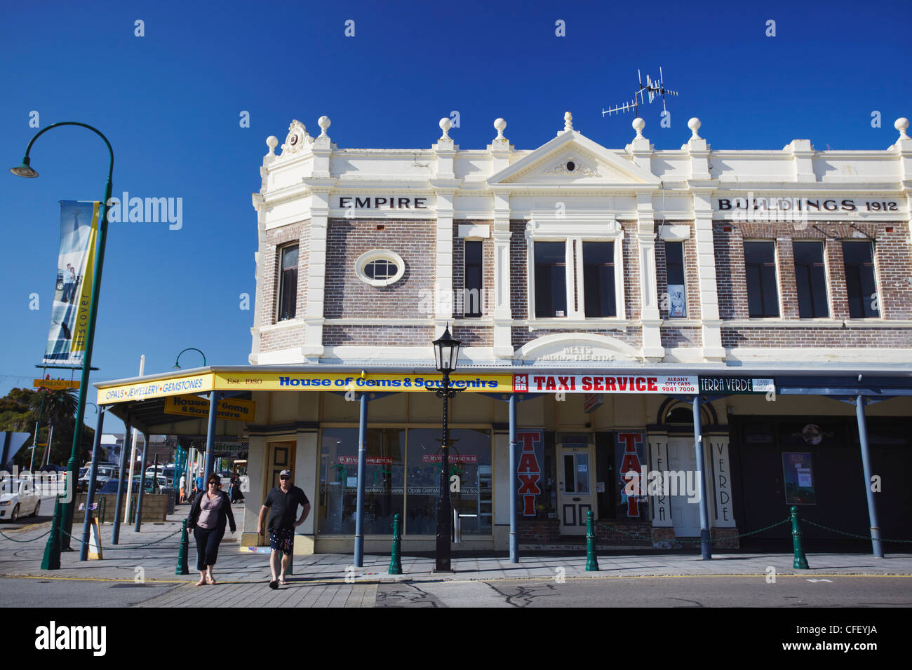 Geschäfte entlang der Stirling-Terrasse, Albany, Western Australia, Australien, Pazifik Stockfoto