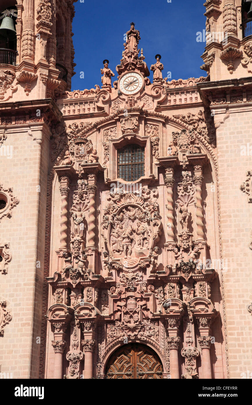 Kirche Santa Prisca, Plaza Borda, Taxco, Bundesstaat Guerrero, Mexiko, Stockfoto