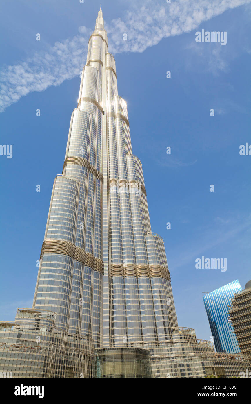 Burj Khalifa, das höchste Gebäude der Welt mit 828 m, Dubai, Vereinigte Arabische Emirate, Naher Osten Stockfoto