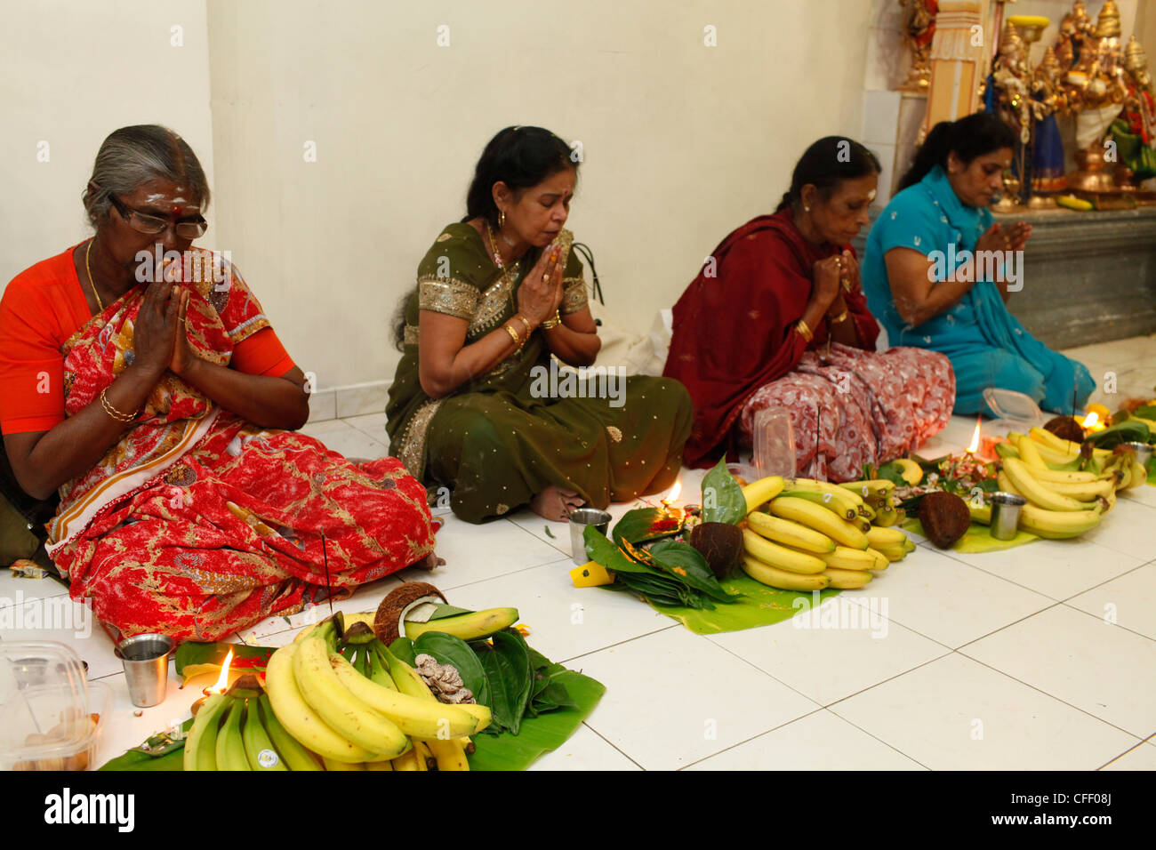 Diwali-fest in einem Ganesh Tempel, Paris, Frankreich, Europa Stockfoto