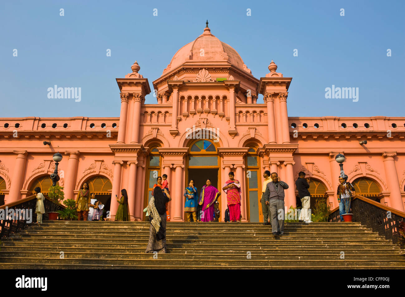 Die rosa gefärbten Ahsan Manzil Palast in Dhaka, Bangladesch, Asien Stockfoto
