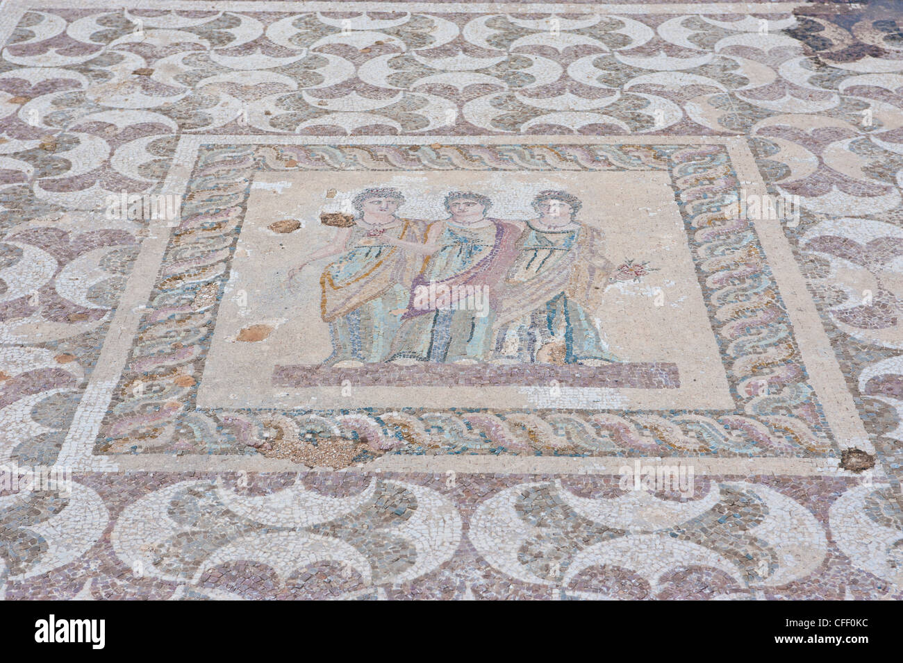 Mosaiken in der archäologischen Stätte von Paphos, UNESCO World Heritage Site, Zypern, Europa Stockfoto
