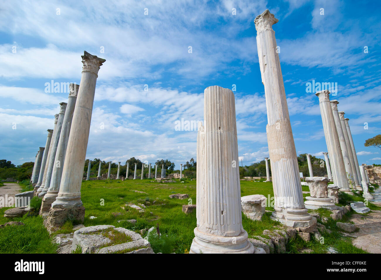 Die römischen Ruinen von Salamis, türkischen Teil von Zypern, Europa Stockfoto