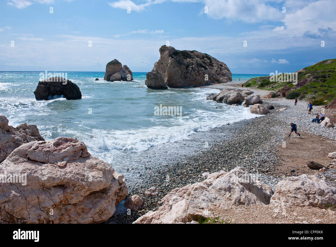 Aphrodite-Felsen und Strand, Zypern, Mittelmeer, Europa Stockfoto