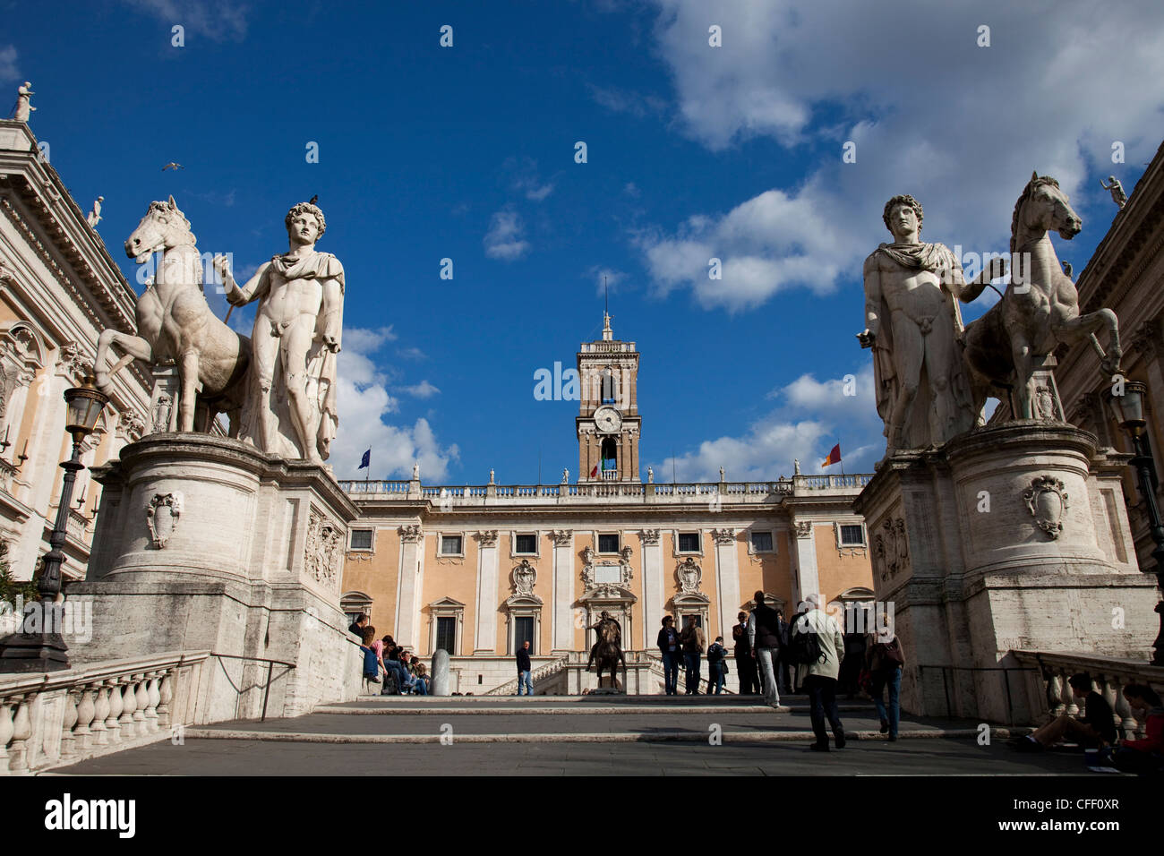 Das Kapitol, die Gebäude, das Rathaus und die Kapitolinische Museen, Rom, Latium, Italien, Europa Stockfoto
