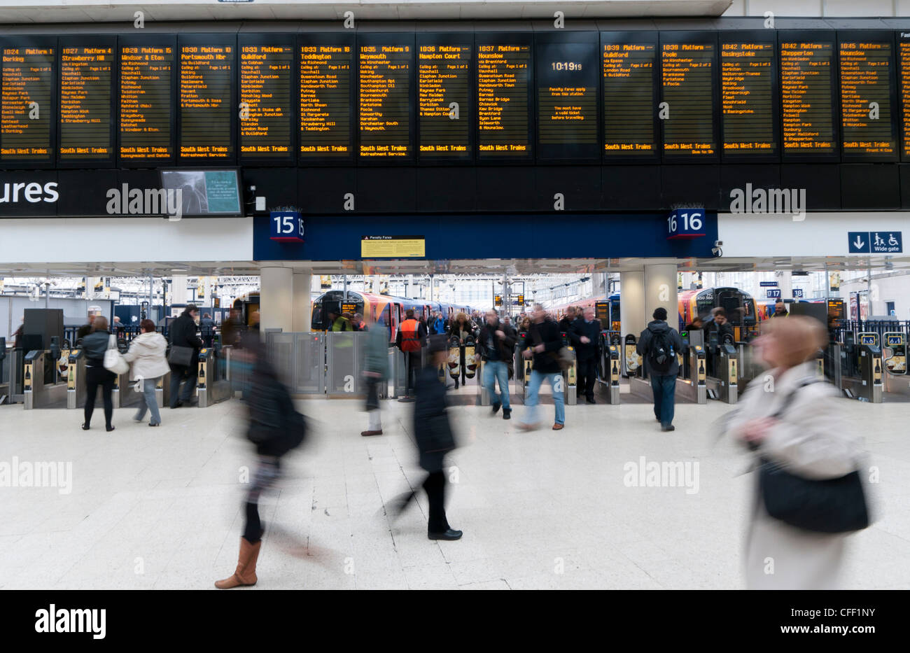 Waterloo Station, London, England, Vereinigtes Königreich, Europa Stockfoto