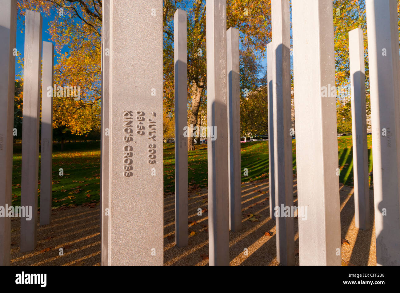 7. Juli-Gedenkstätte für die Opfer der Bombardierungen 2005, Hyde Park, London, England, Vereinigtes Königreich, Europa Stockfoto