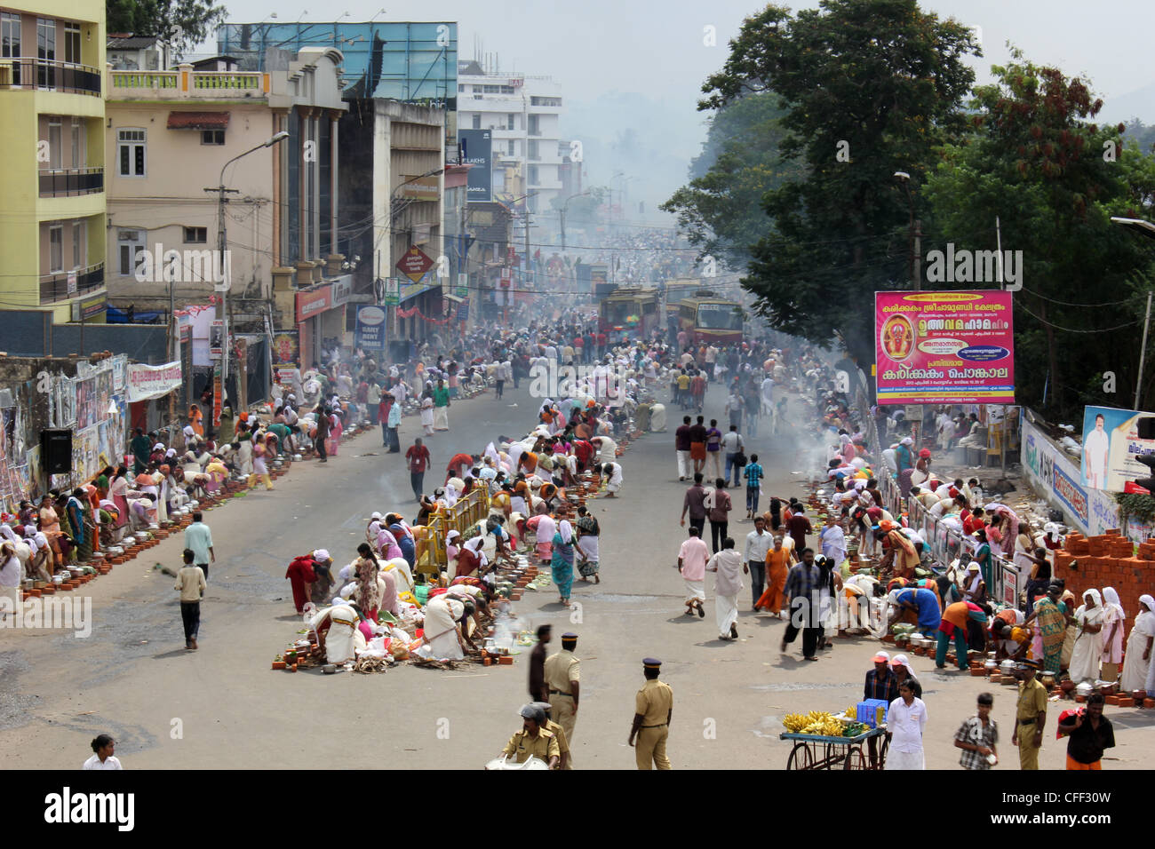 Szene aus Attukal Pongala Festival, Trivandrum, Indien Stockfoto