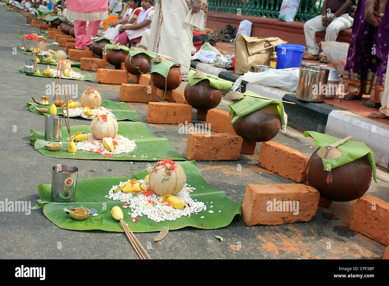 Szene aus Attukal Pongala Festival, Trivandrum, Indien Stockfoto