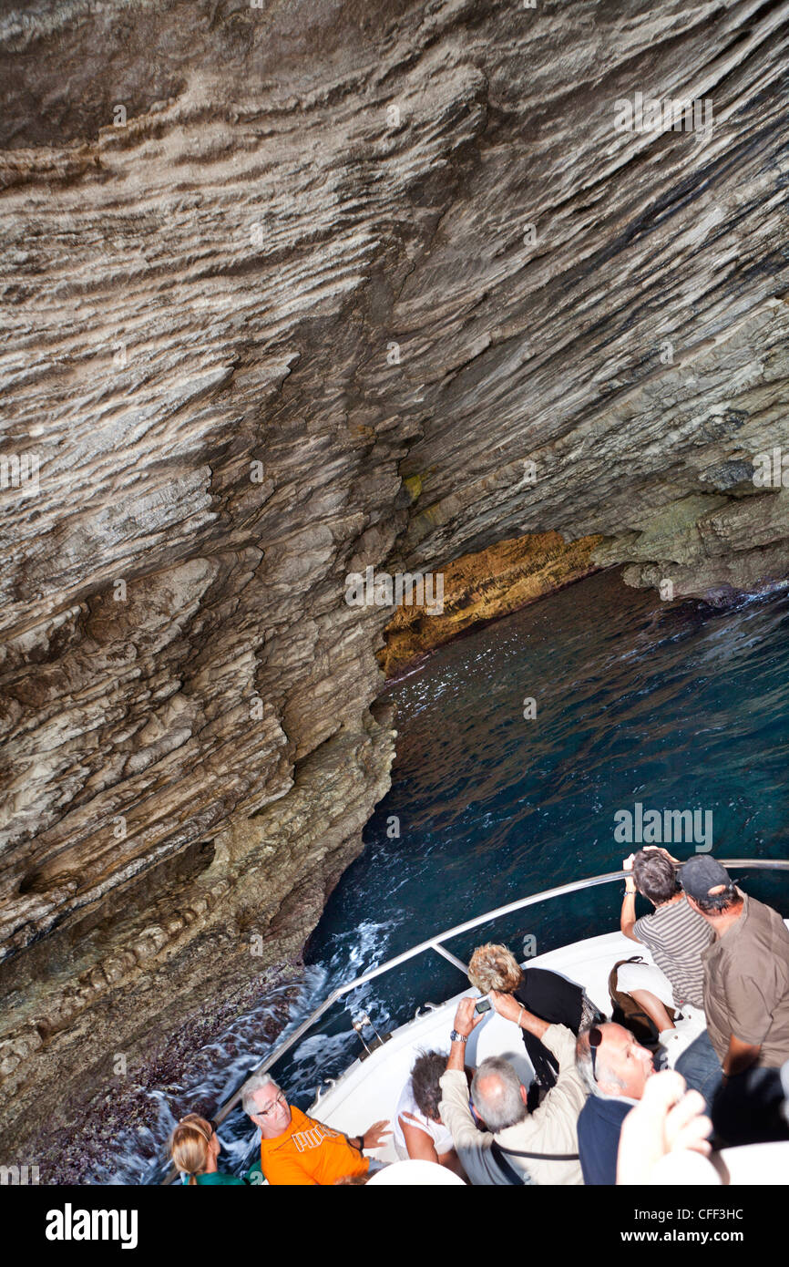 Grotte Sdragonato, Bonifacio, Korsika, Frankreich Stockfoto