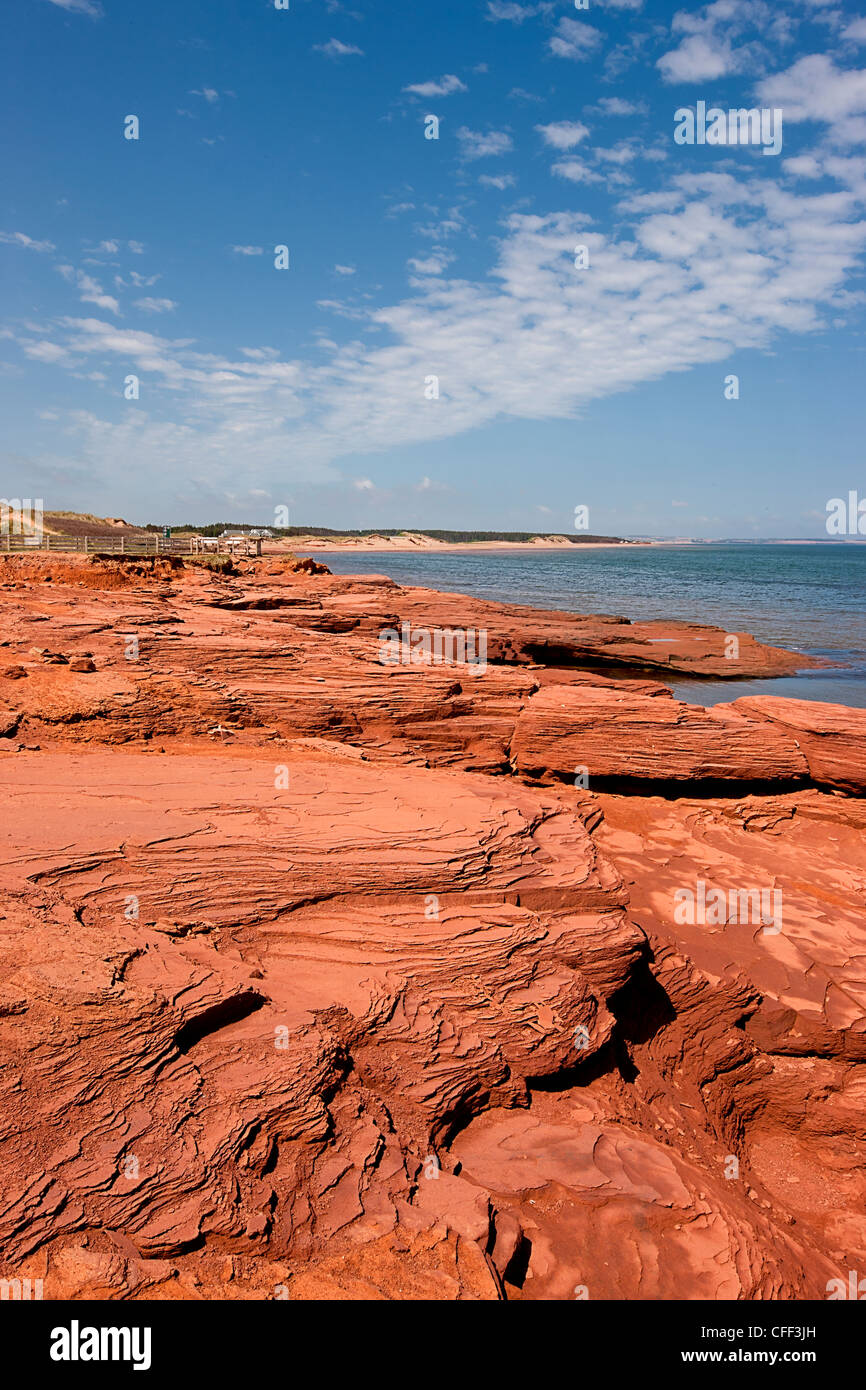 Sandstein Felsen, Cavendish, Prinz Eduard Insel Nationalpark, Prince Edward Island, Canada Stockfoto