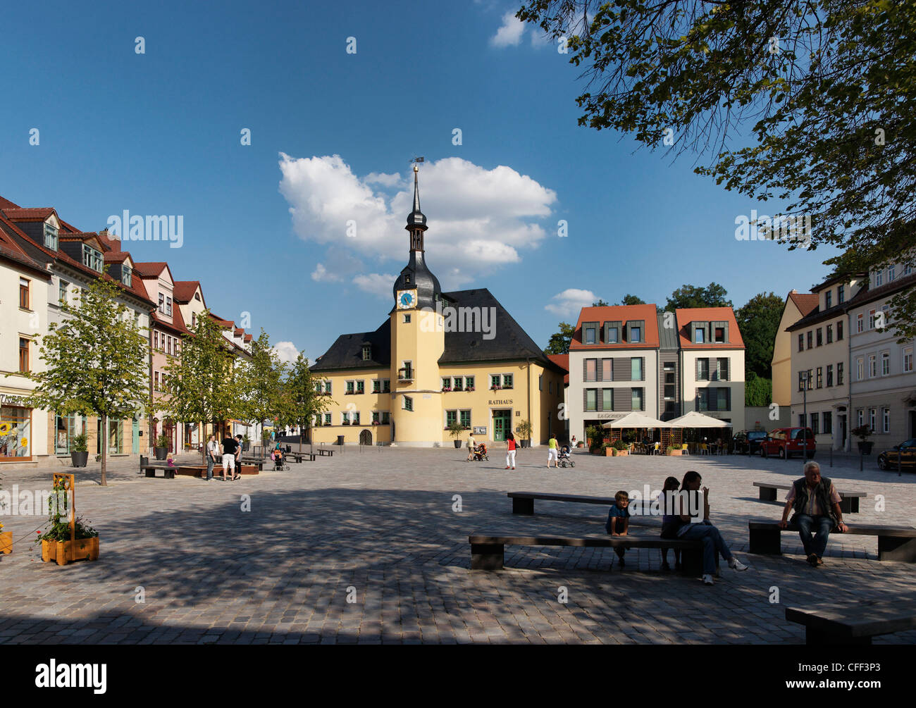 Markt, Rathaus, Apolda, Thüringen, Deutschland Stockfoto