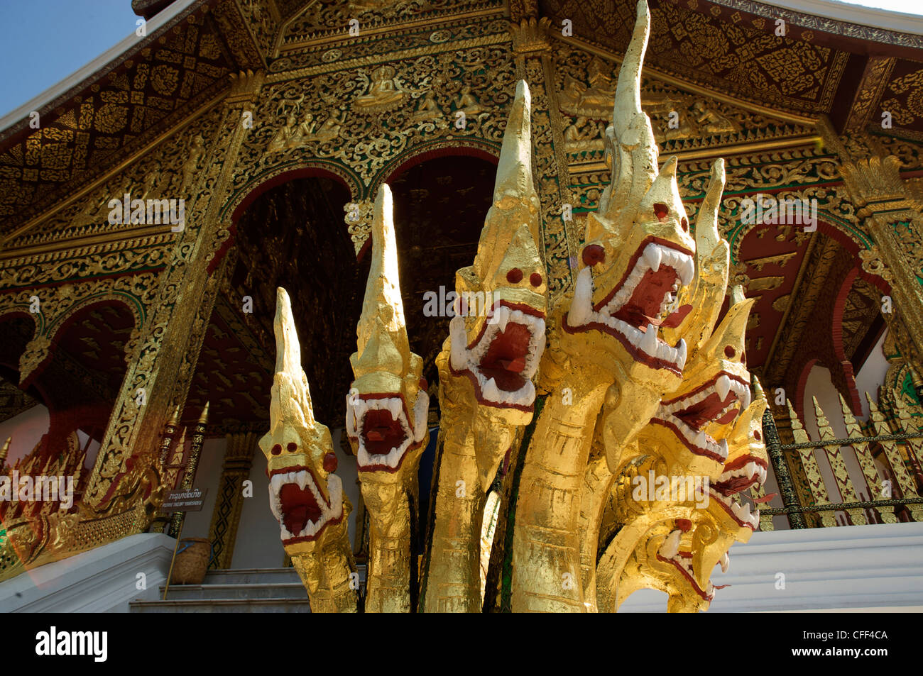 Nagasm Wat Ho Pha Bang, der königliche Palast, Luang Prabang, Laos Stockfoto