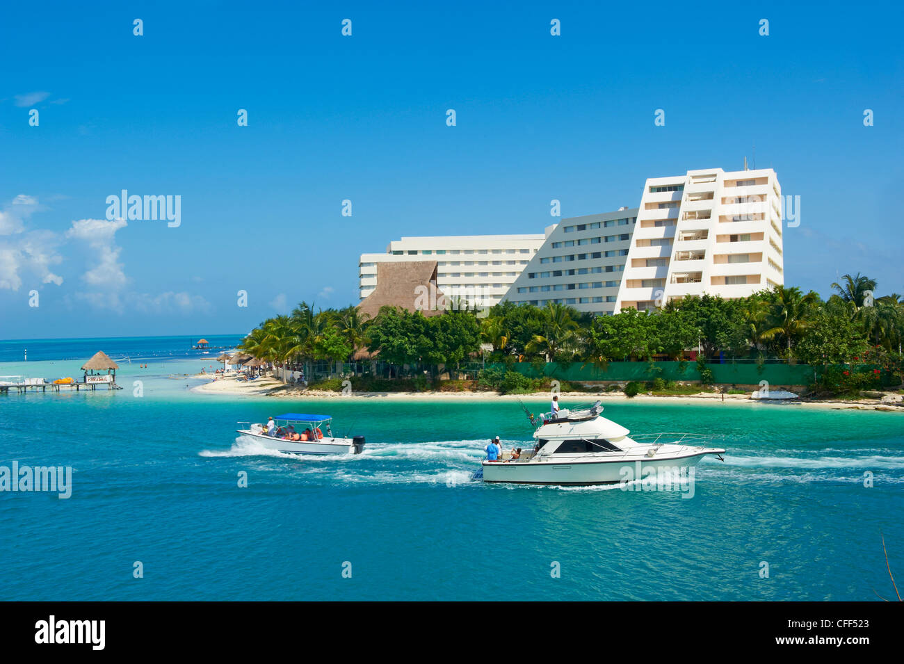 Strand im Hotel zone, Cancun, Riviera Maya, Bundesstaat Quintana Roo, Mexiko, Stockfoto