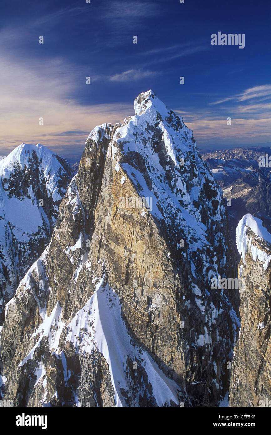 Antenne des Mount Waddington, British Columbia, Kanada. Stockfoto